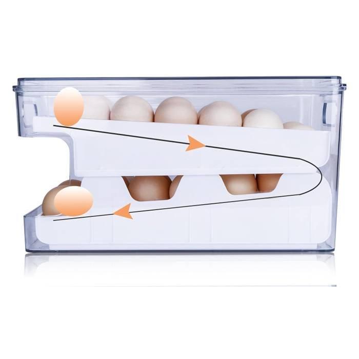

Wansa dual egg dispenser tray 24 slots - clear / white