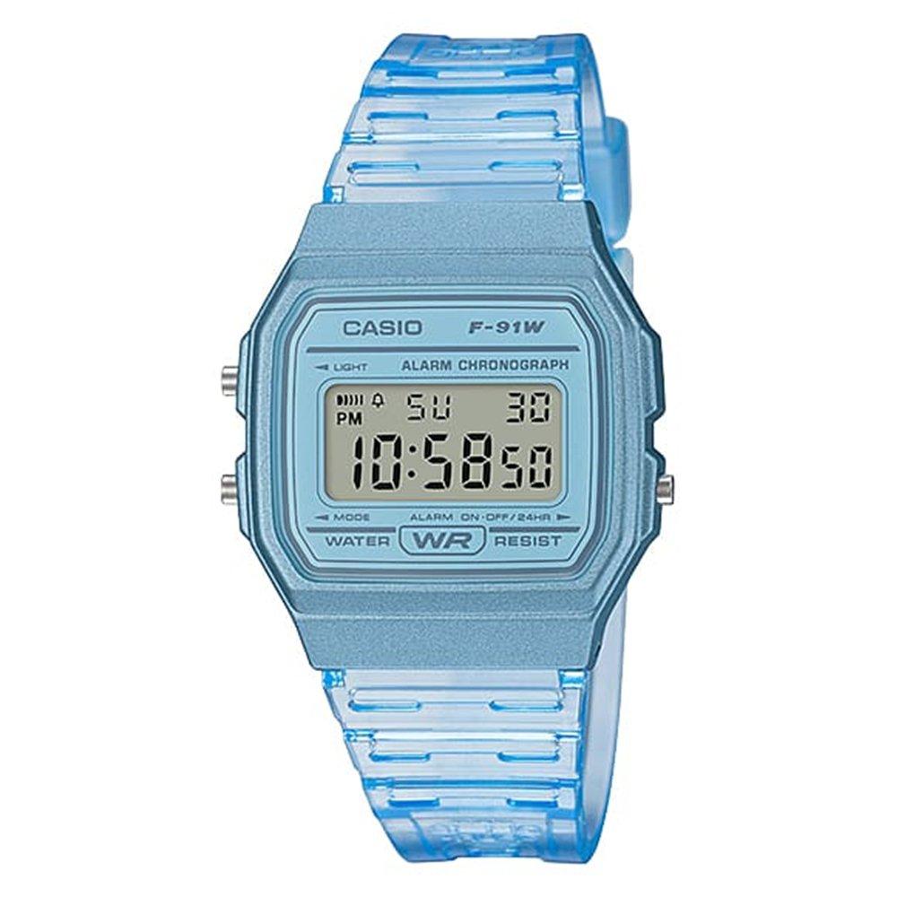 

Casio glu unisex watch, digital, 38mm, f-91ws-4df - blue