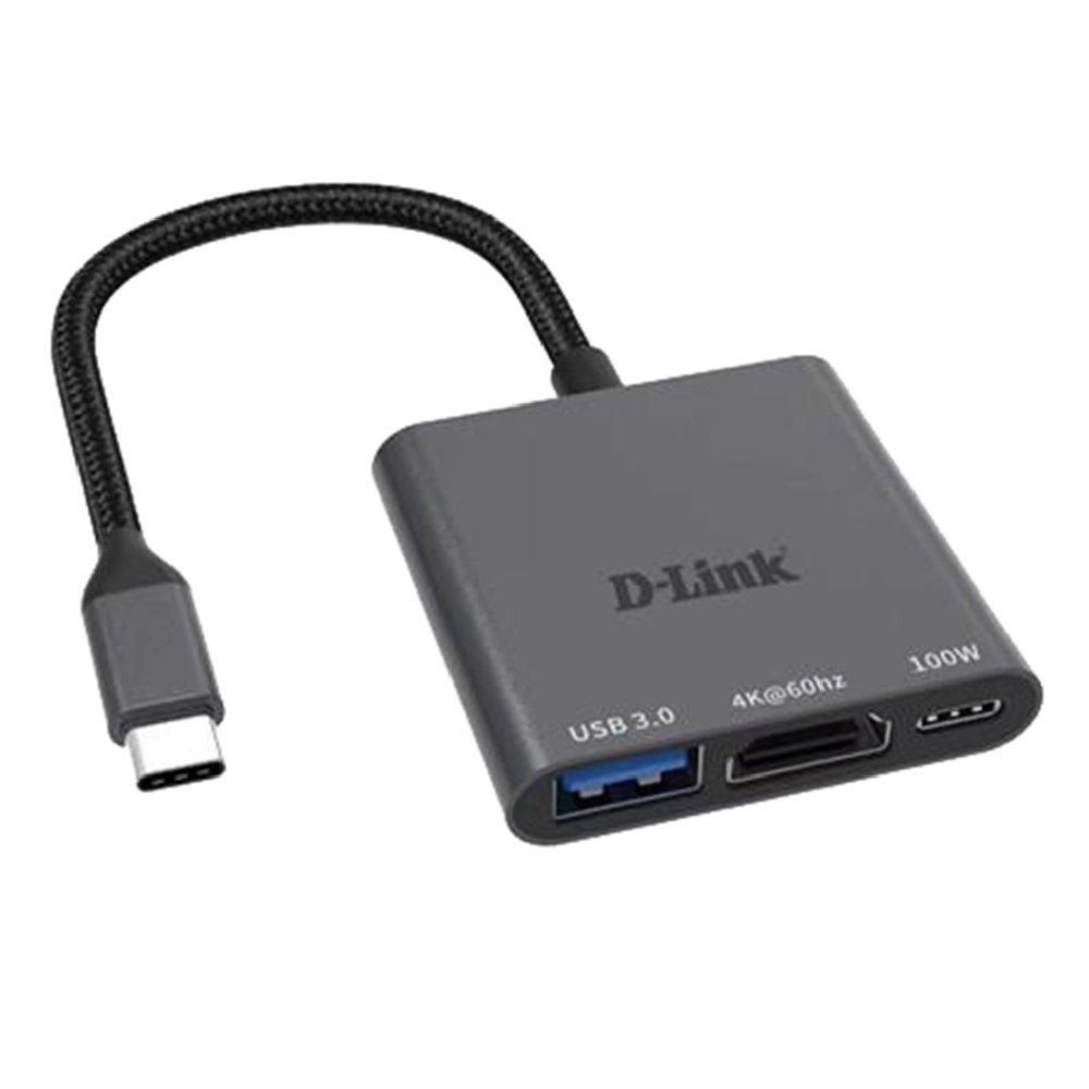 

Dlink 3-in-1 usb-c adapter, dub-c103 - grey