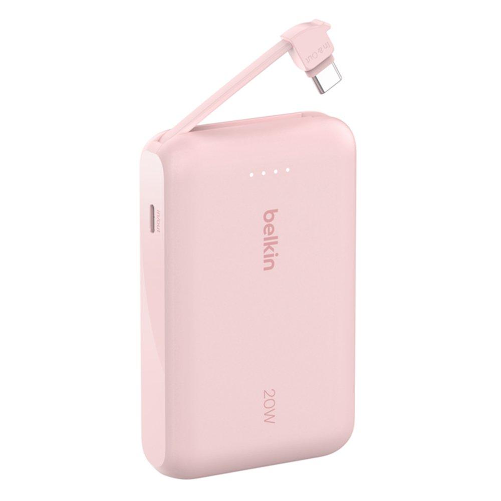 

Belkin 10k 20w pd power bank with usb-c cable, bpb021hqpk – pink