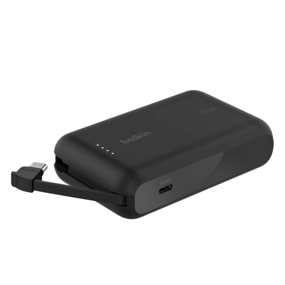 

Belkin boostcharge power bank 10k with integrated cable, bpb021hqbk - black