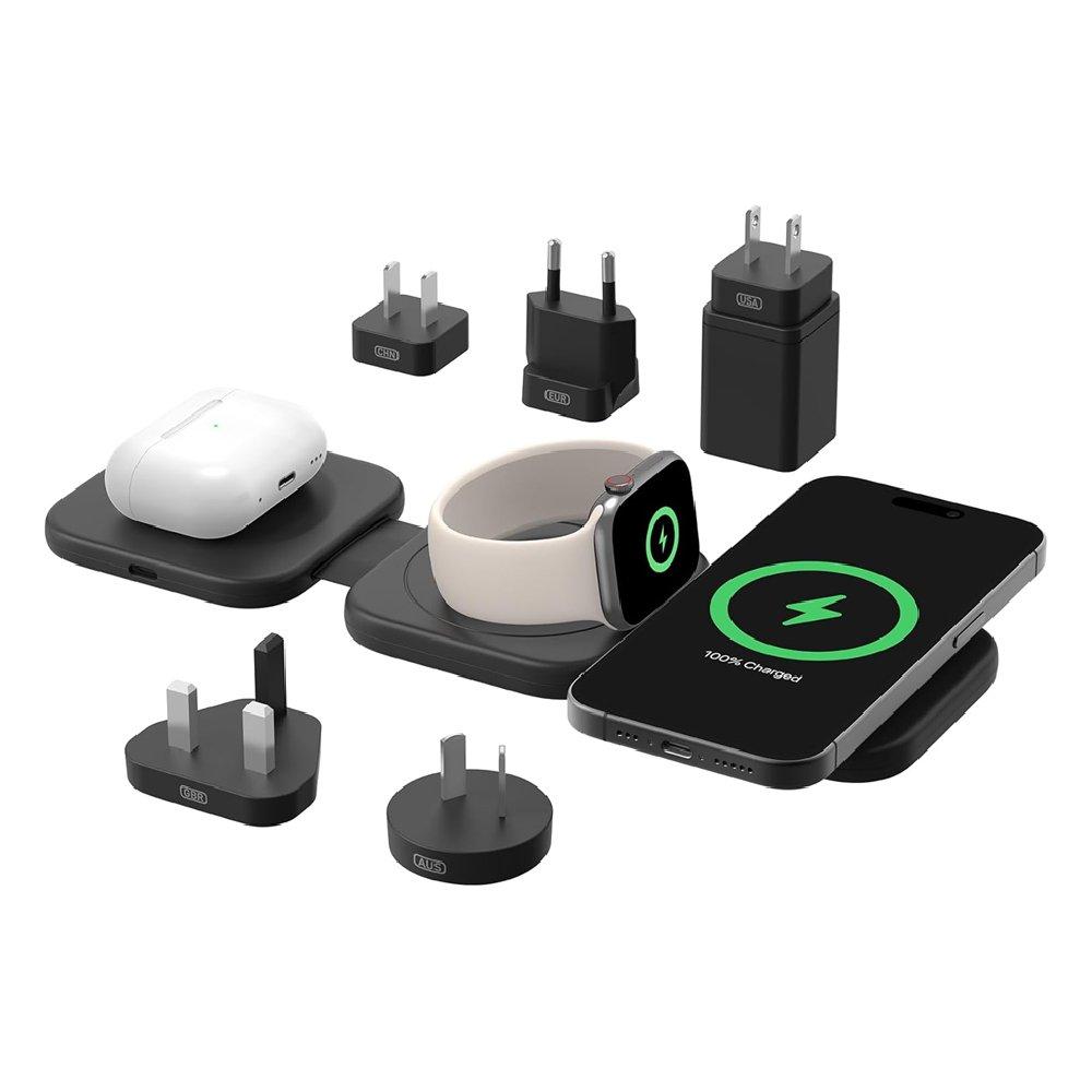 

Belkin 3-in-1 boostcharge pro foldable qi2 wireless charger, 15w, wiz024hqbk - black