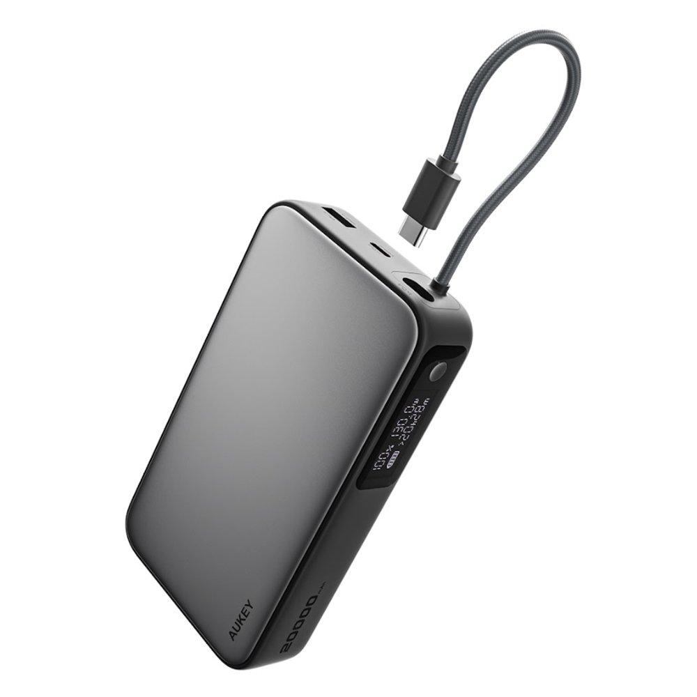 

Aukey spark sling 20000mah power bank with cable, au-pb-y48-gy - grey