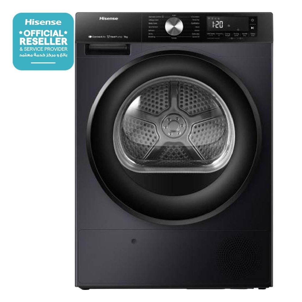 

Hisense heat pump dryer, 9kg capacity,wifi connectlife app, dh3s902bt - grey