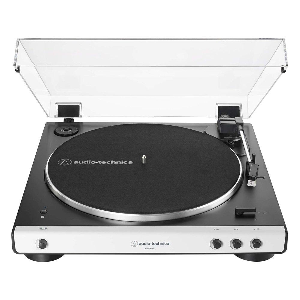 

Audiotechnica fully automatic wireless belt-drive turntable, at-lp60xbtwh – white
