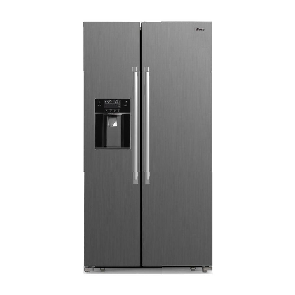 

Wansa refrigerator side by side 18. 4 cft stainless steel