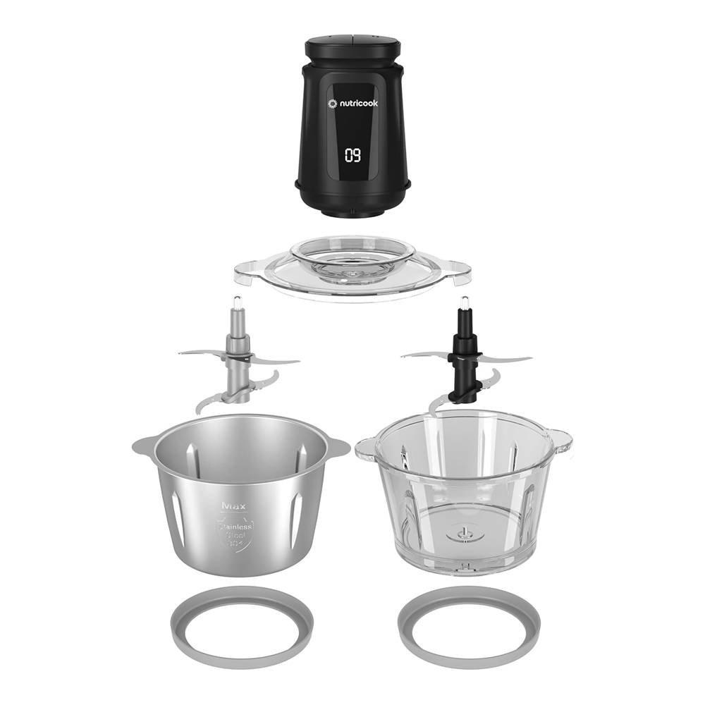 

Nutricook xxl food chopper with 2l glass & stainless steel bowl, 500w, nc-ch2000 -...