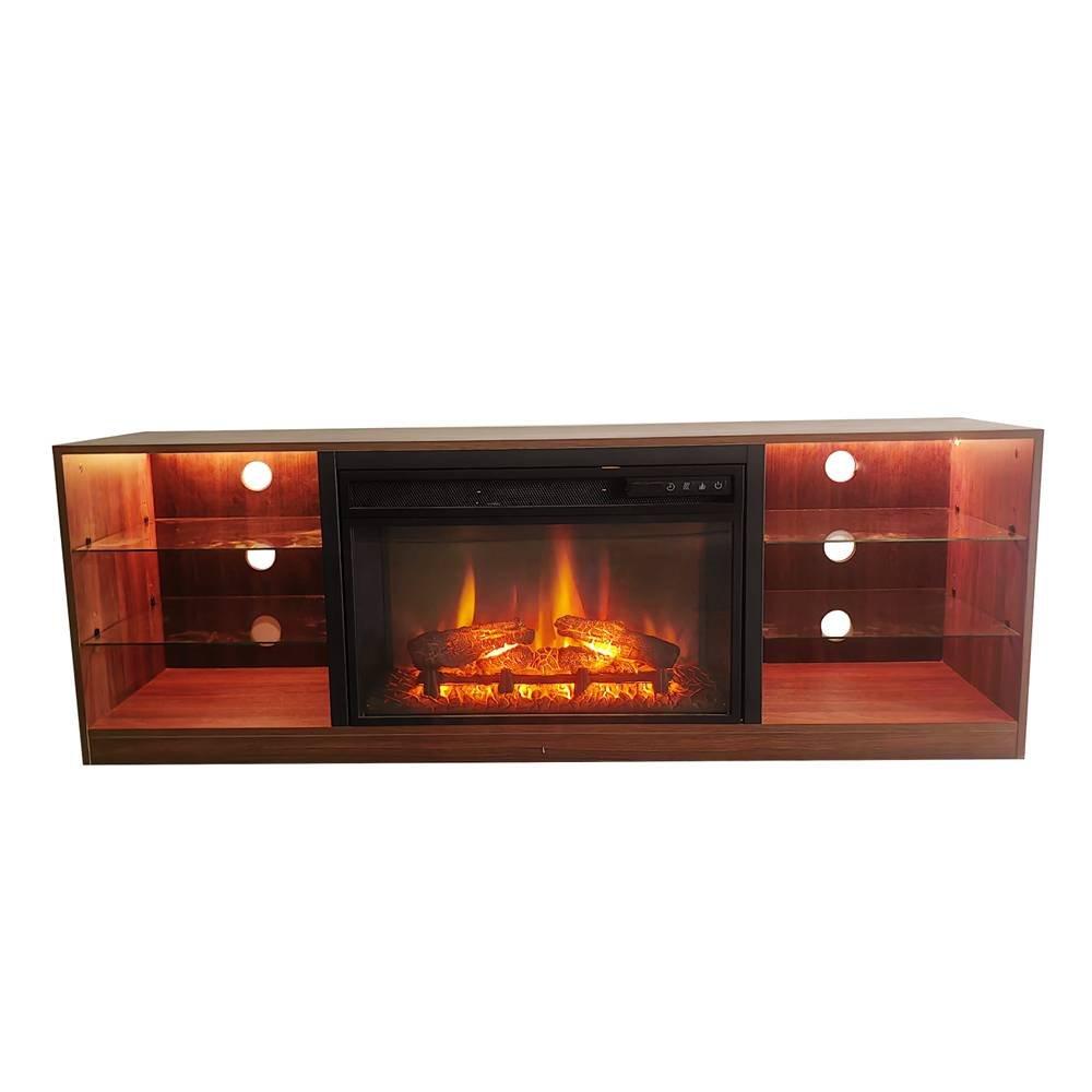 

Wansa up to 65-inch tv stand with fireplace insert, ks-0251 - brown