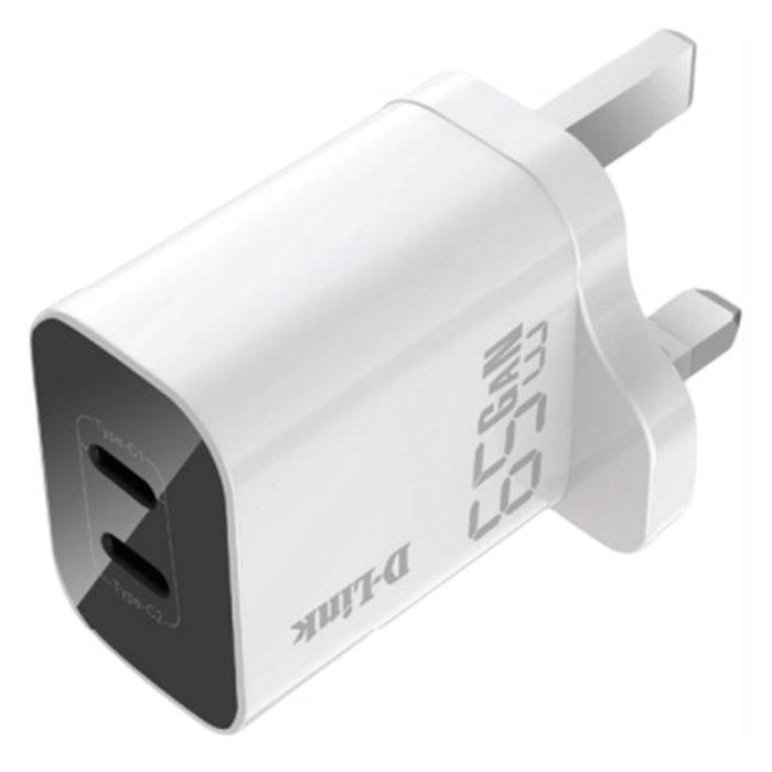 

D-link 65w dual usb gan wall charger, dpc-652 - white