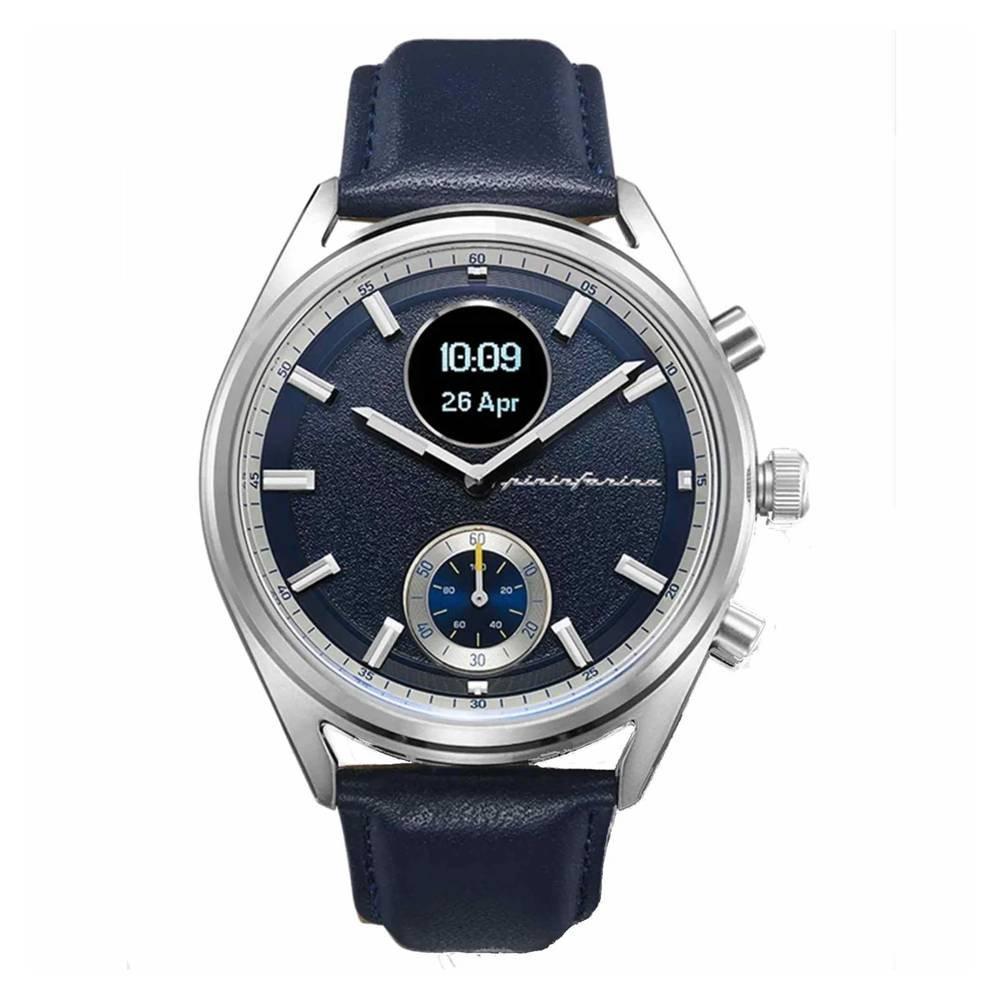 

Pininfarina men's smart watch, 44mm, leather band, pmh03b-06 - blue