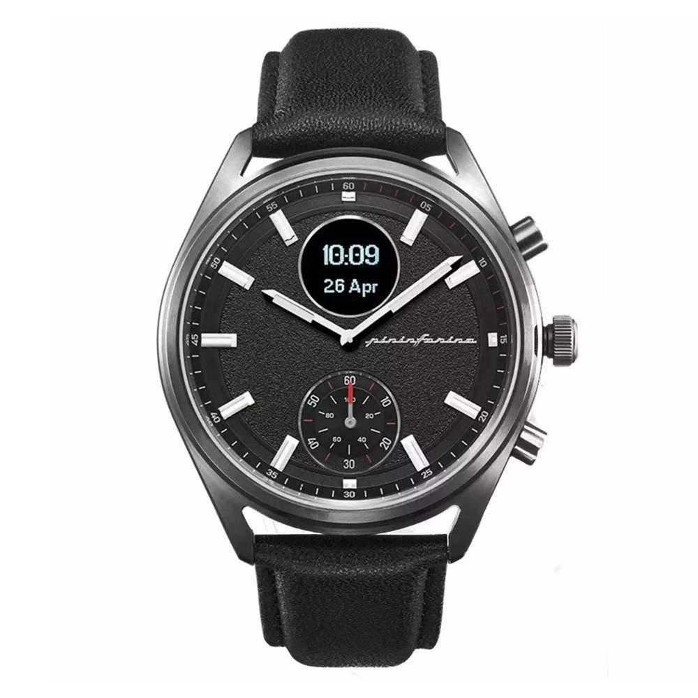 

Pininfarina men's smart watch, 44mm, leather band, pmh03b-04 - black