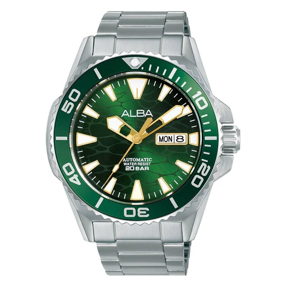 

Alba mechanical watch for men, analog, 43mm, stainless steel strap, a3b015x1 - silver