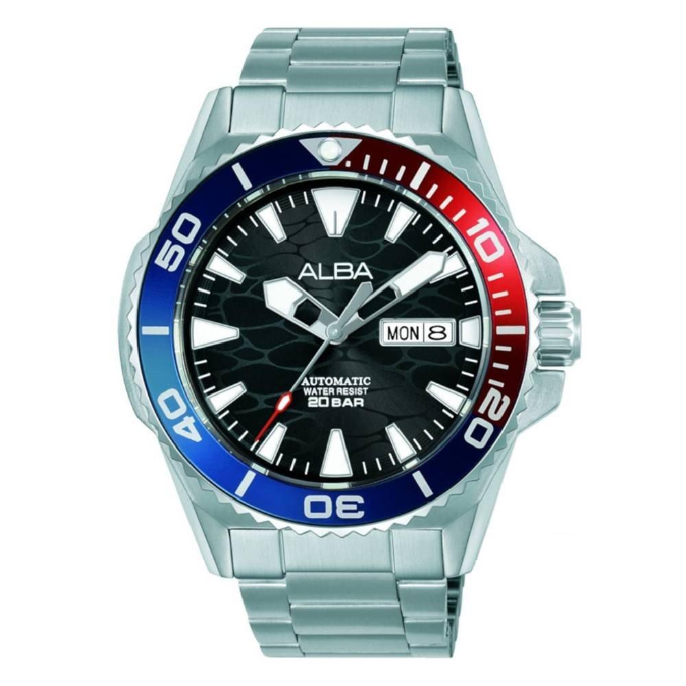 

Alba mechanical watch for men, analog, 43mm, stainless steel strap, a3b017x1 - silver