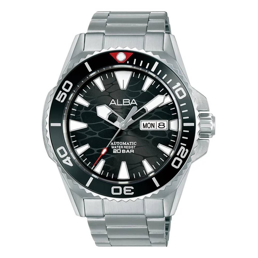 

Alba mechanical watch for men, analog, 43mm, stainless steel strap, a3b019x1 - silver