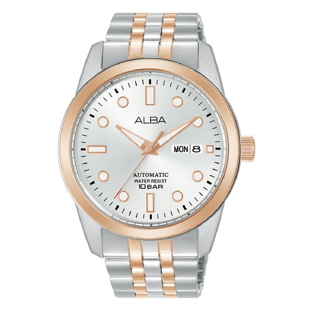 

Alba mechanical watch for men, analog, 42mm, stainless steel strap, al4656x1 – two tone