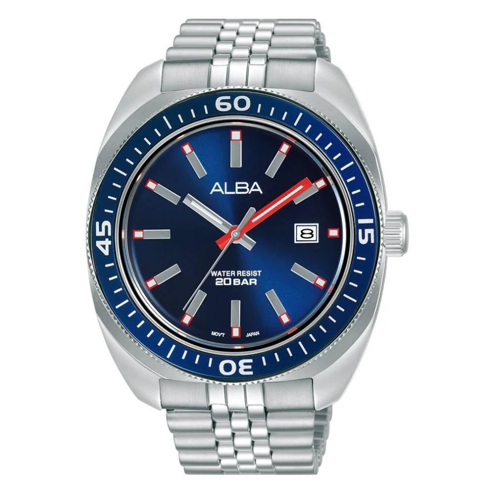 

Alba mechanical watch for men, analog, 43mm, stainless steel strap, as9t79x1 – silver