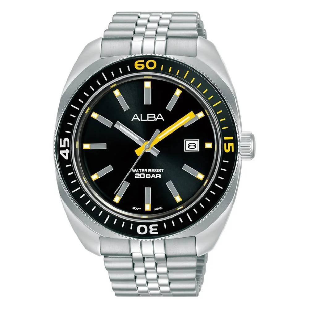 

Alba mechanical watch for men, analog, 43mm, stainless steel strap, as9t81x1 – silver