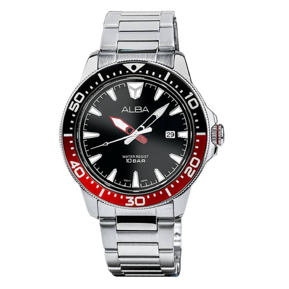 

Alba mechanical watch for men, analog, 44mm, stainless steel strap, as9t99x1 – silver