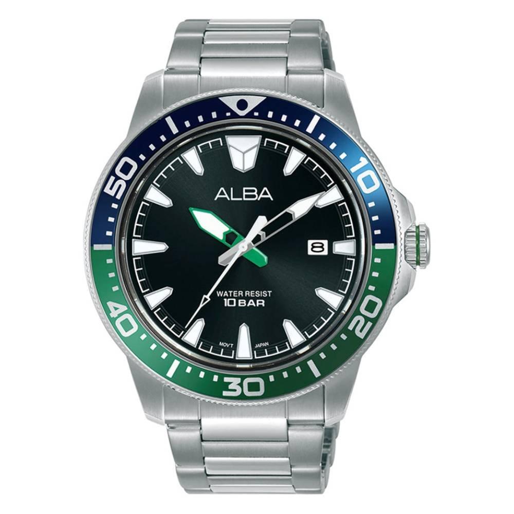 

Alba mechanical watch for men, analog, 44mm, stainless steel strap, as9u03x1 – silver