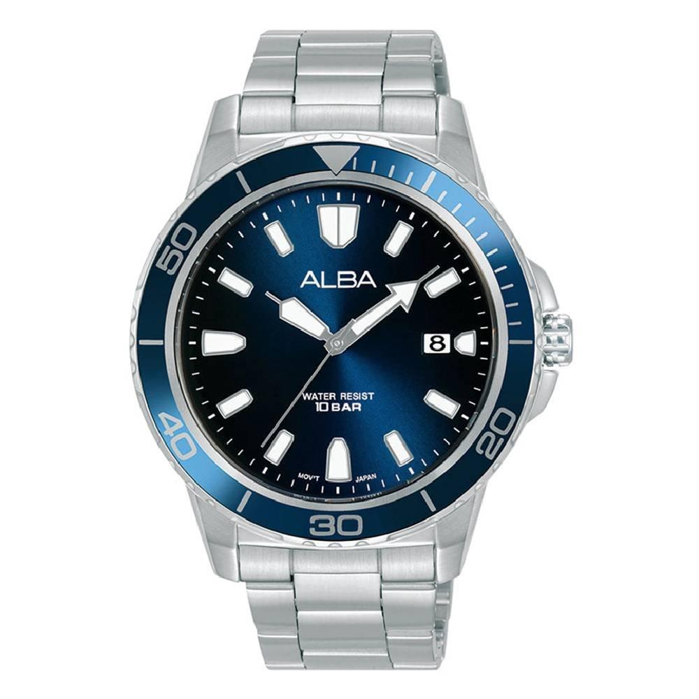 

Alba mechanical watch for men, analog, 42mm, stainless steel strap, as9u11x1–silver