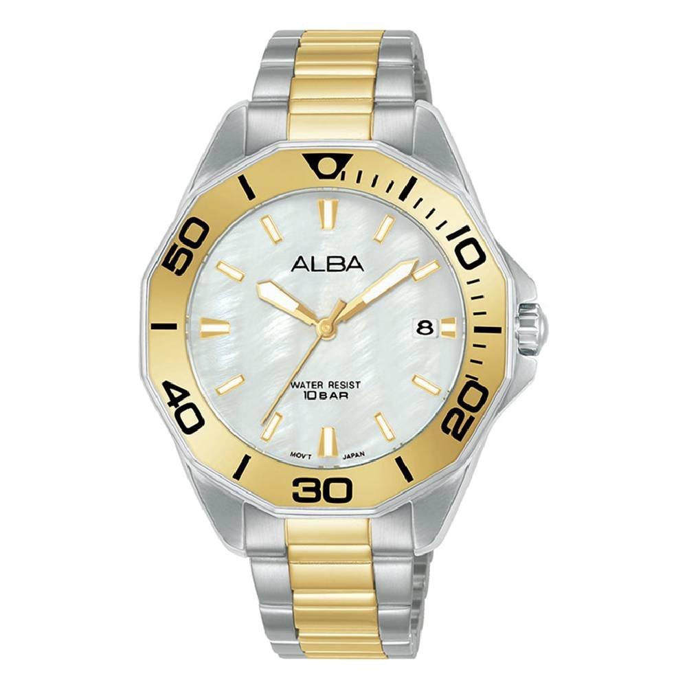 

Alba mechanical watch for women, analog, 36mm, stainless steel strap, ag8p21x1 – two tone