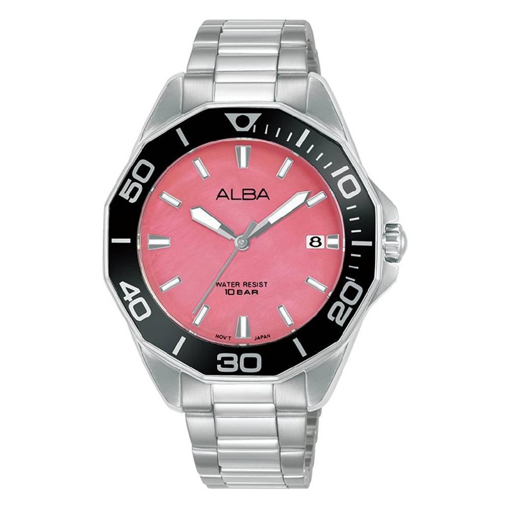 

Alba mechanical watch for women, analog, 36mm, stainless steel strap, ag8p29x1 - silver