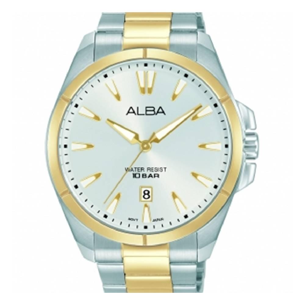 

Alba mechanical watch for men, analog, 43mm, stainless steel strap, as9u18x1 – two tone