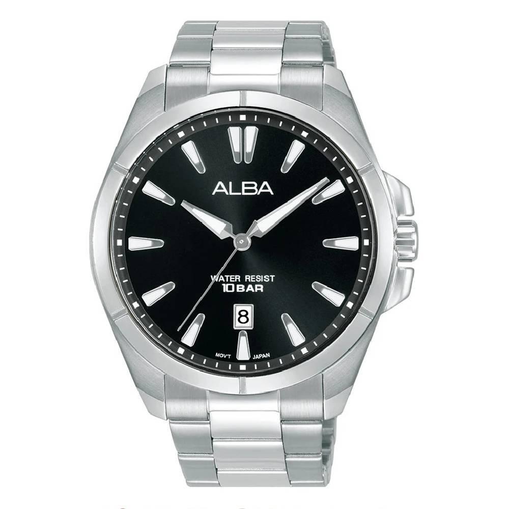 

Alba mechanical watch for men, analog, 43mm, stainless steel strap, as9u23x1 – silver