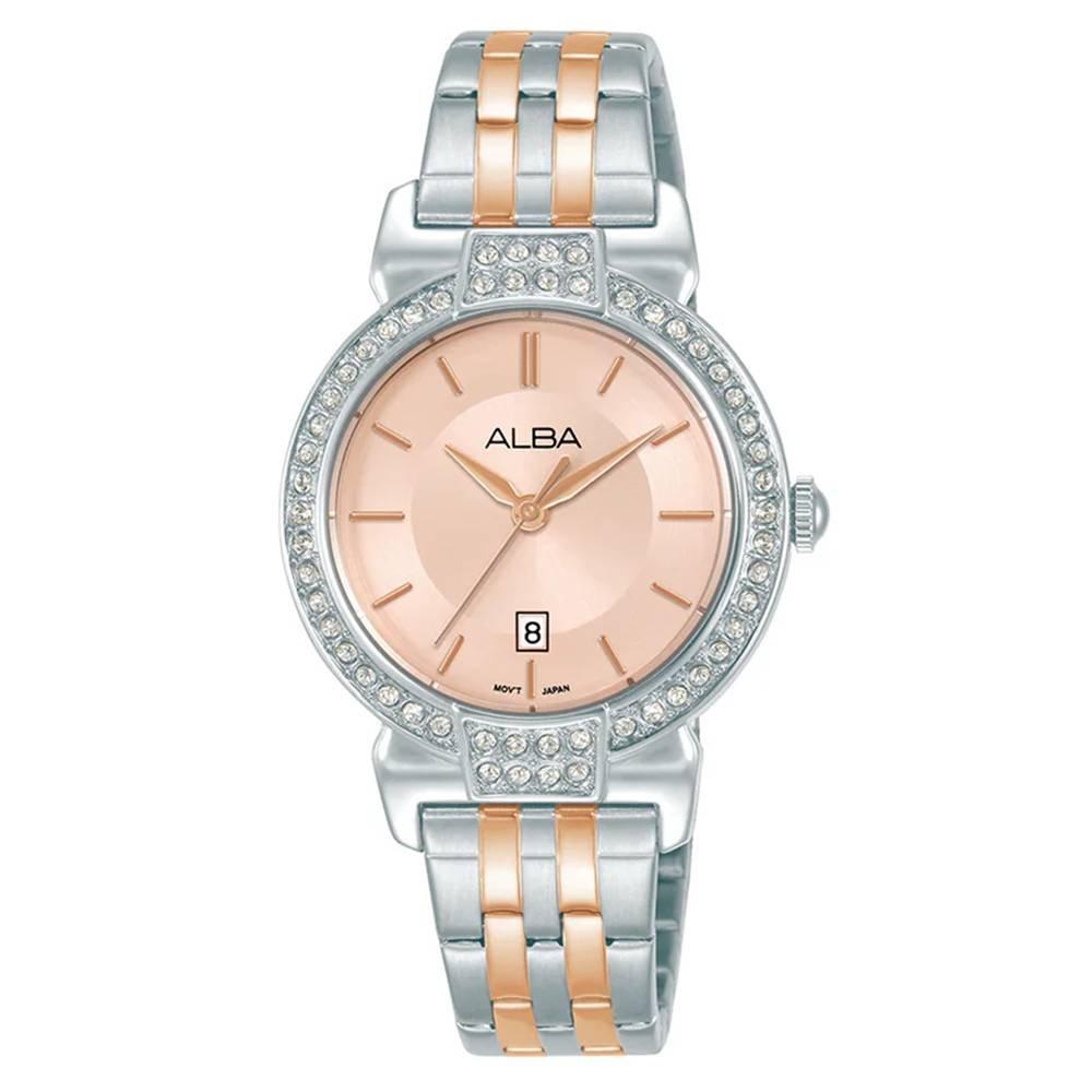 

Alba 30mm fashion watch for women, analog, stainless steel band, ah7cz7x1- silver