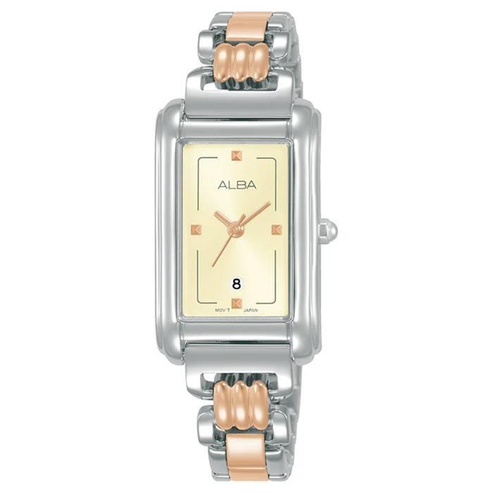 

Alba 34mm fashion watch for women, analog, stainless steel band, ah7db1x1- two tone