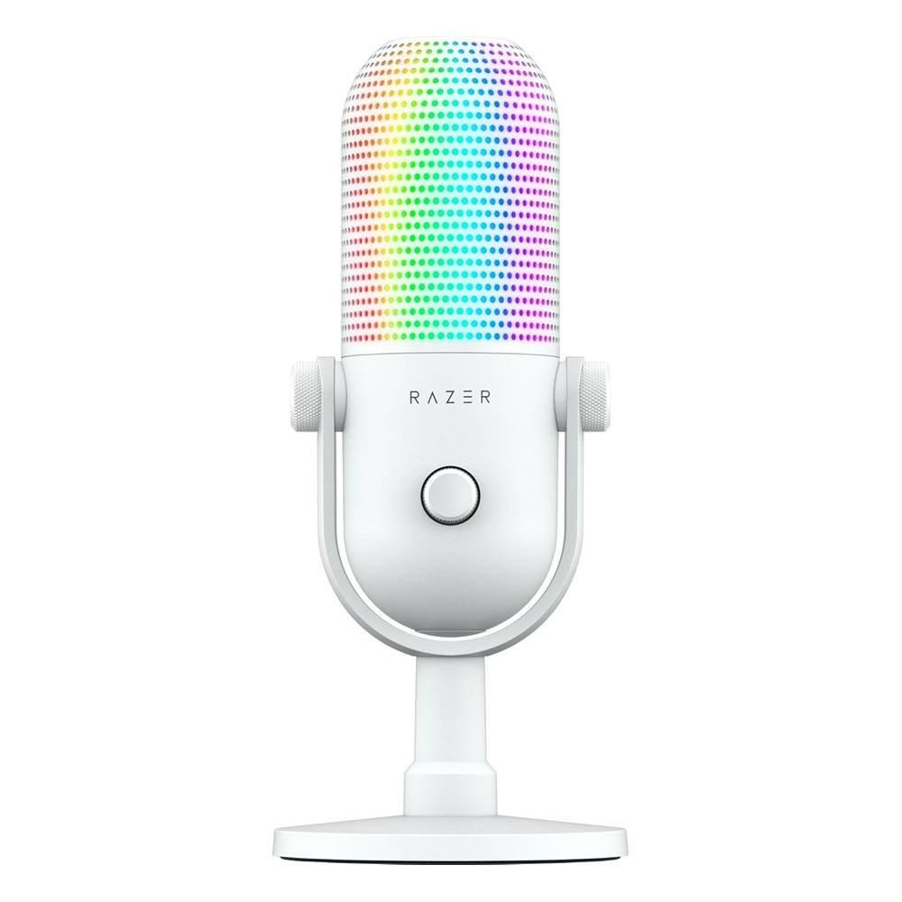 

Razer seiren v3 chroma rgb usb microphone with tap-to-mute, rz19-05060200-r3u1 - white