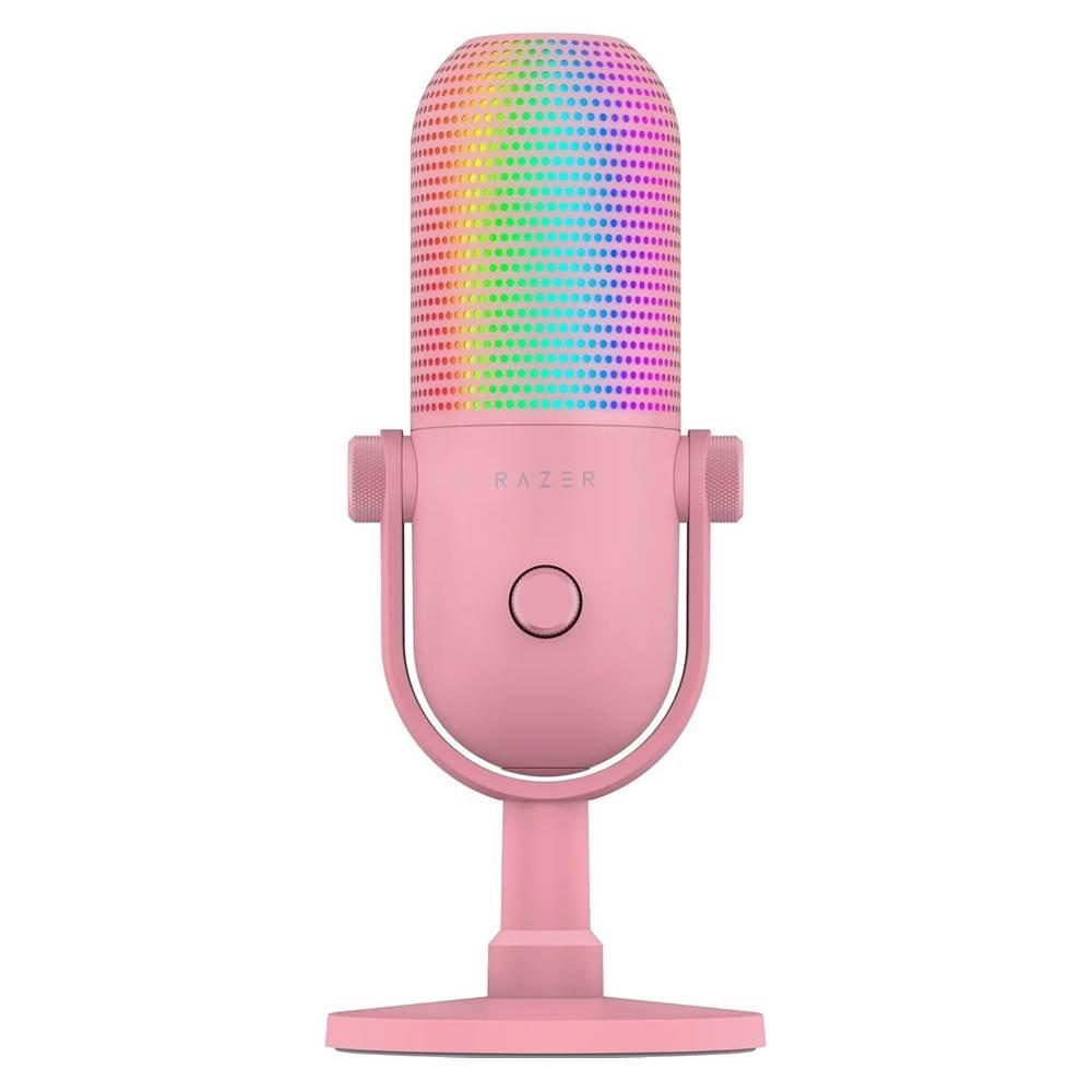 

Razer seiren v3 chroma rgb usb microphone with tap-to-mute, rz19-05060300-r3u1 - pink