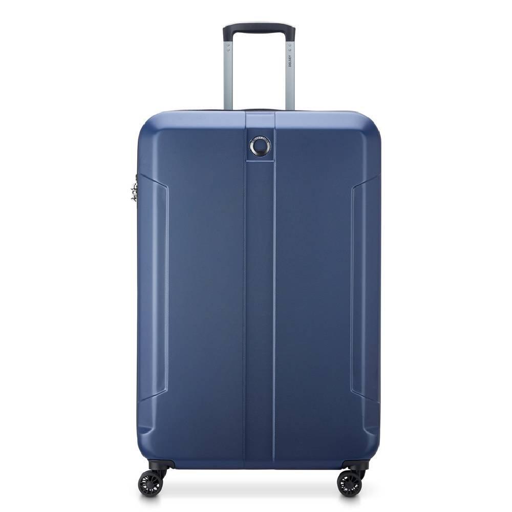 

Delsey depart 81cm hard luggage expandable 4 wheel check, 00314583022 x9 – blue