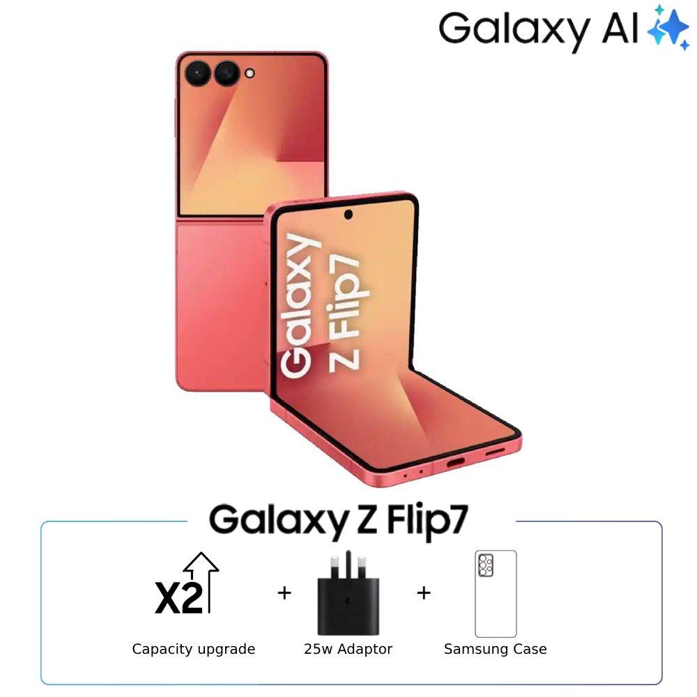 

Pre-order samsung galaxy z flip7 5g 512gb phone -coral red