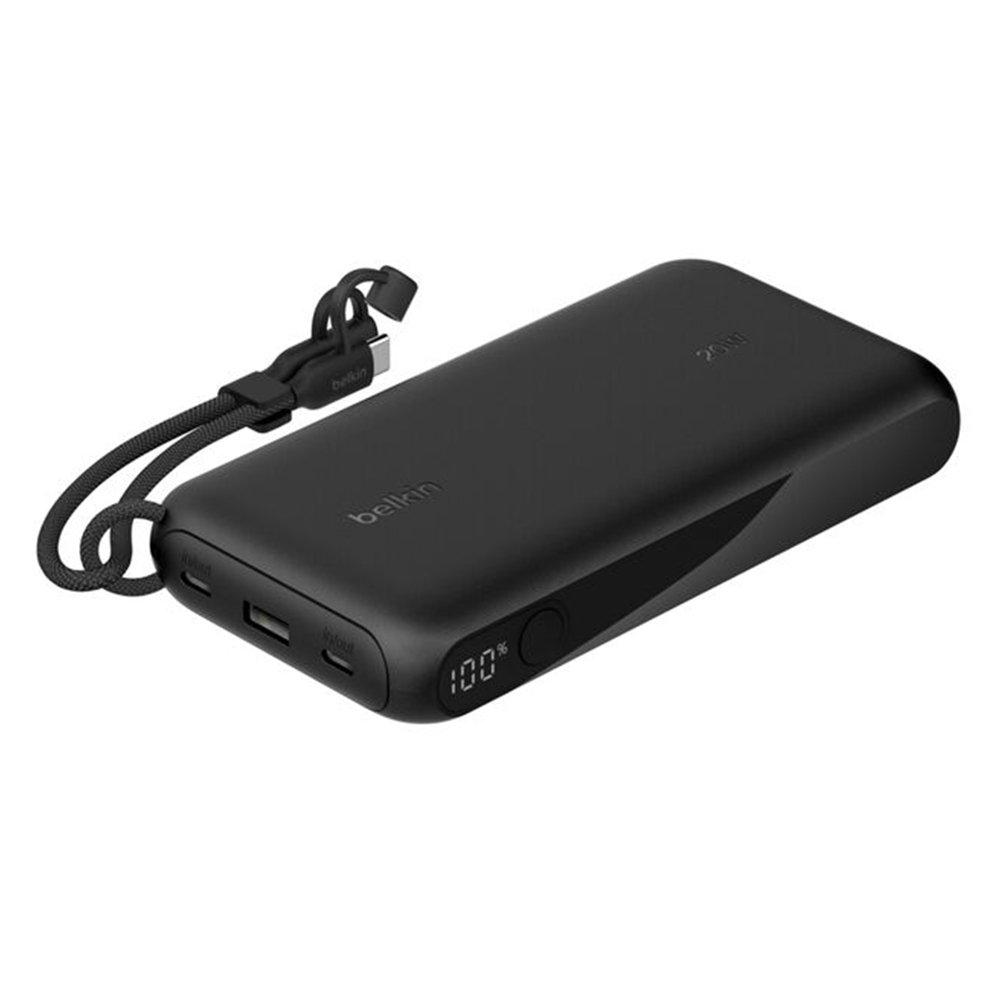 

Belkin 20k power bank with usb-c cable, bpb028hqbk - black