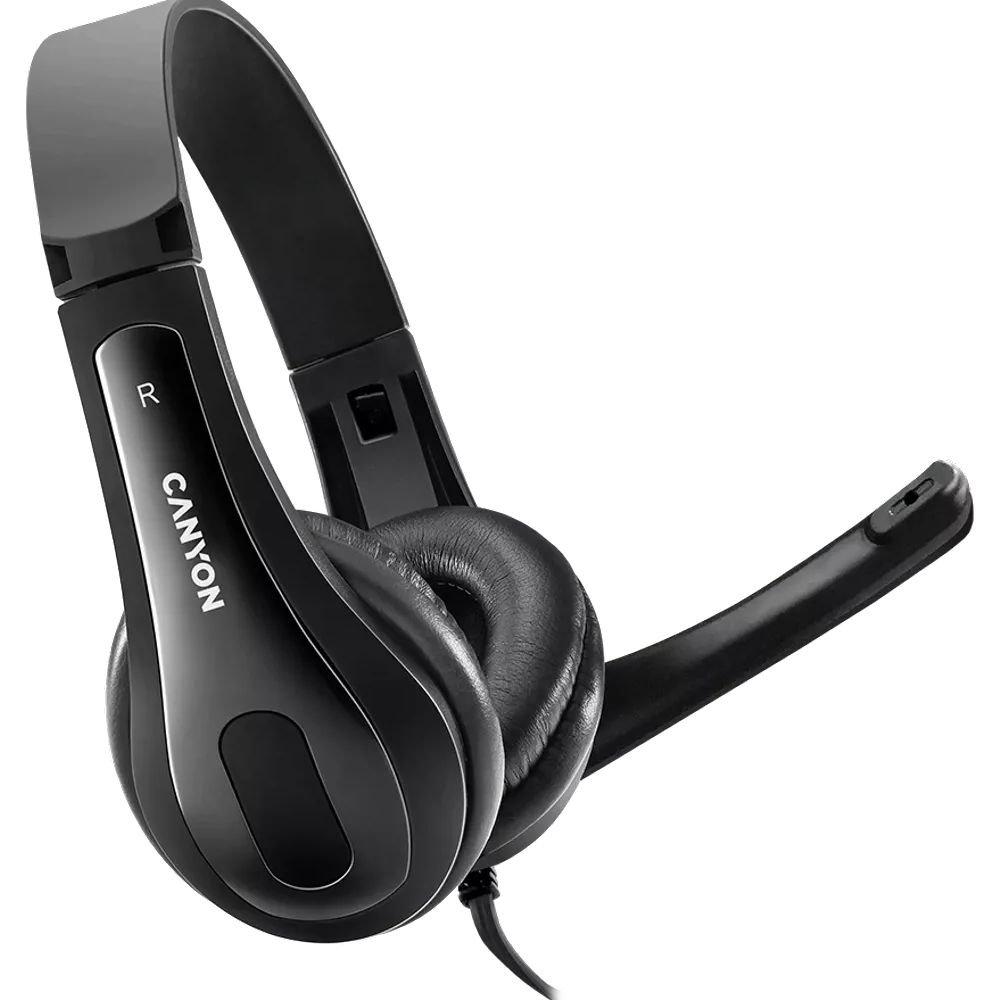 

Canyon headset, wired, mic, usb type-a, cns-chsu1b - black