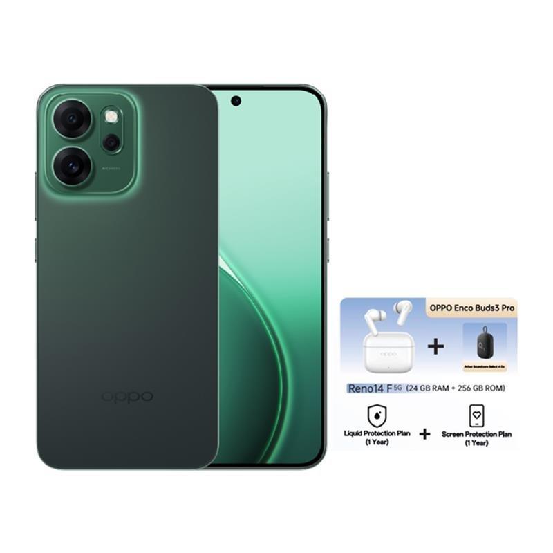 

Pre order oppo reno 14f 5g phone, 12gb, 256gb, 6. 57” - green
