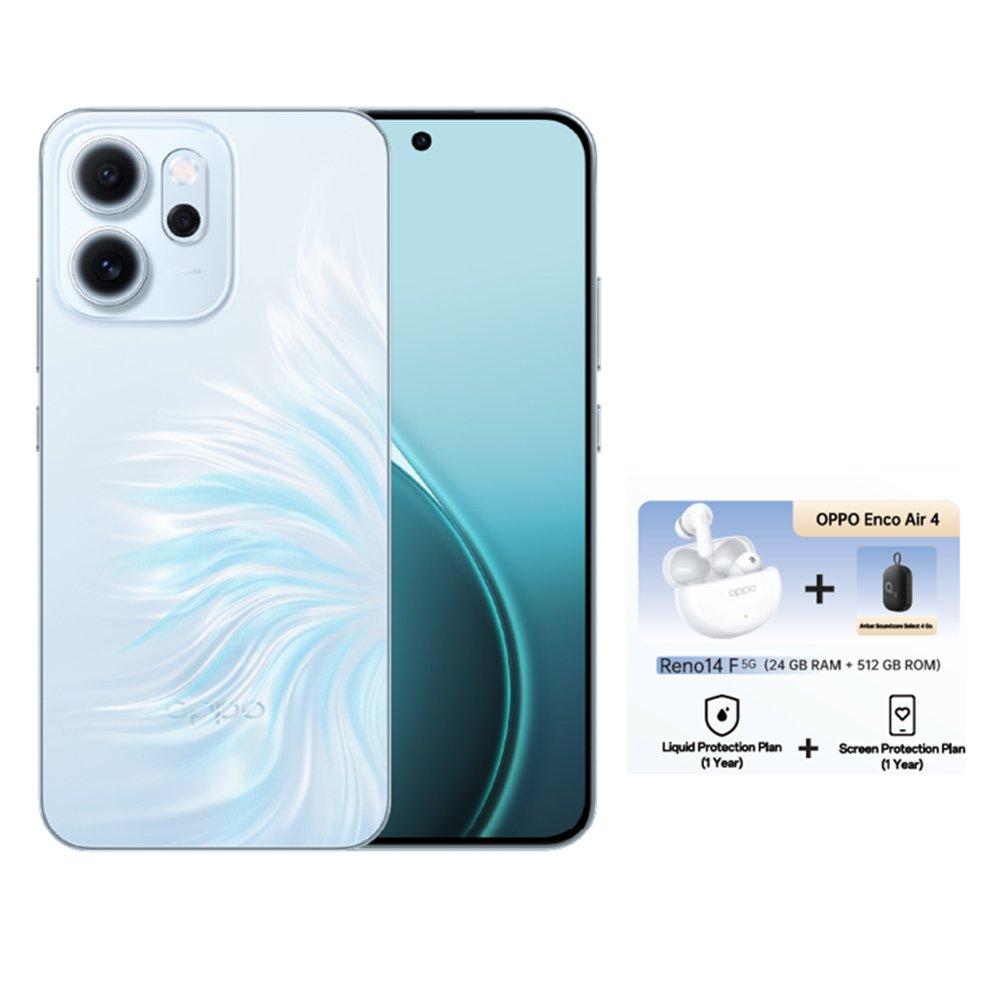 

Pre order oppo reno 14f 5g phone, 12gb, 512gb, 6. 57” - blue