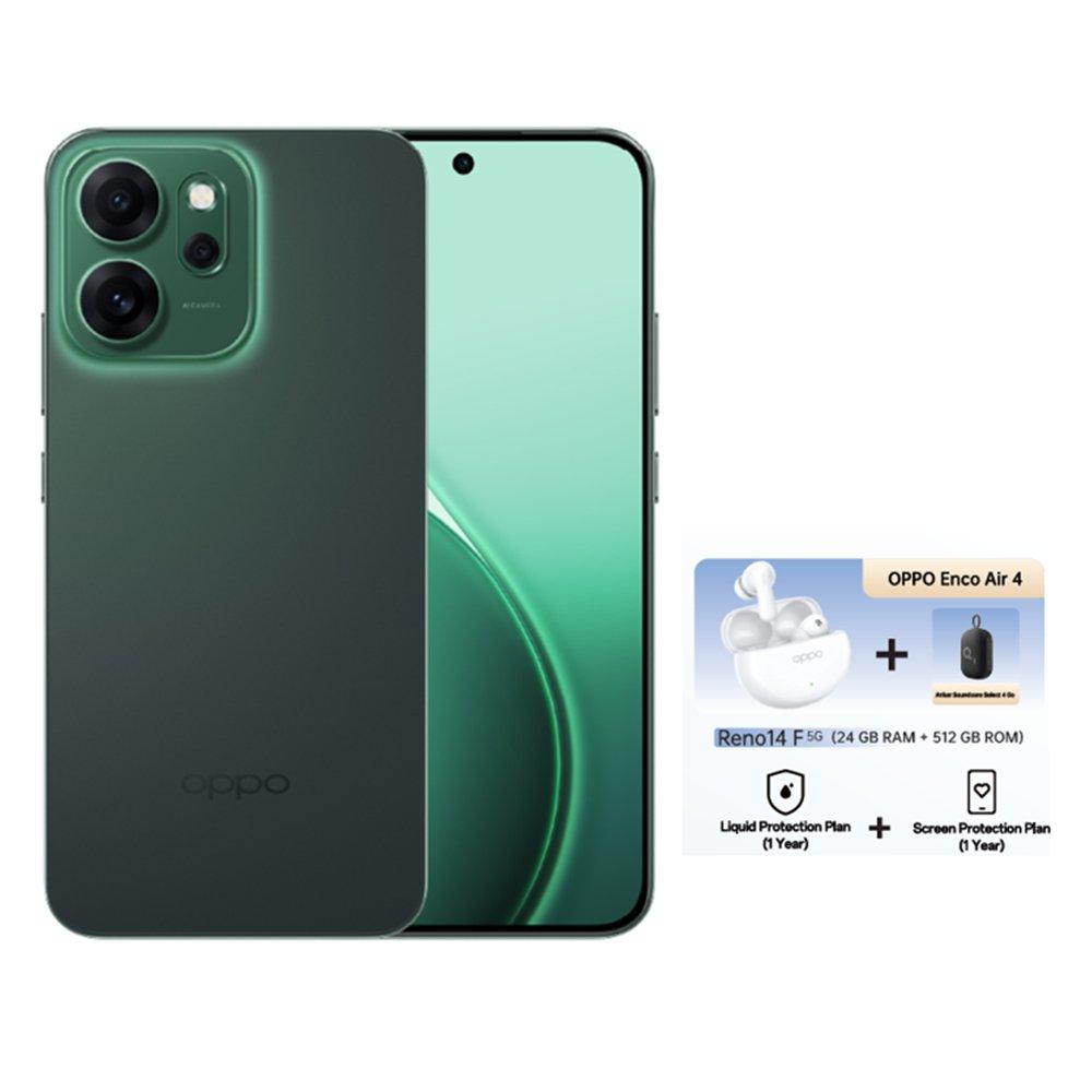 

Pre order oppo reno 14f 5g phone, 12gb, 512gb, 6. 57” - green