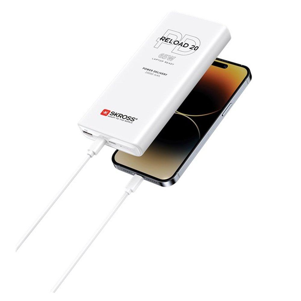 

Skross reload 20,000mah power bank, skpbr20pd065wcn – white