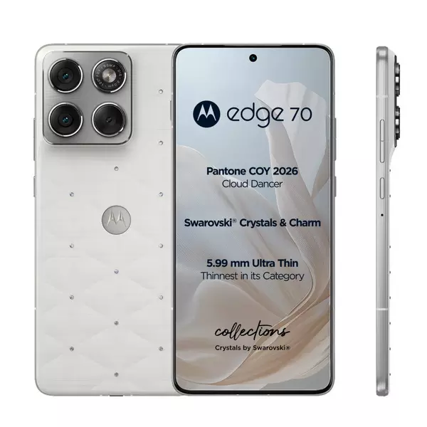 Motorola Edge 70 5G (Swarovski Edition) - 512GB, 12GB RAM, 6.67", White