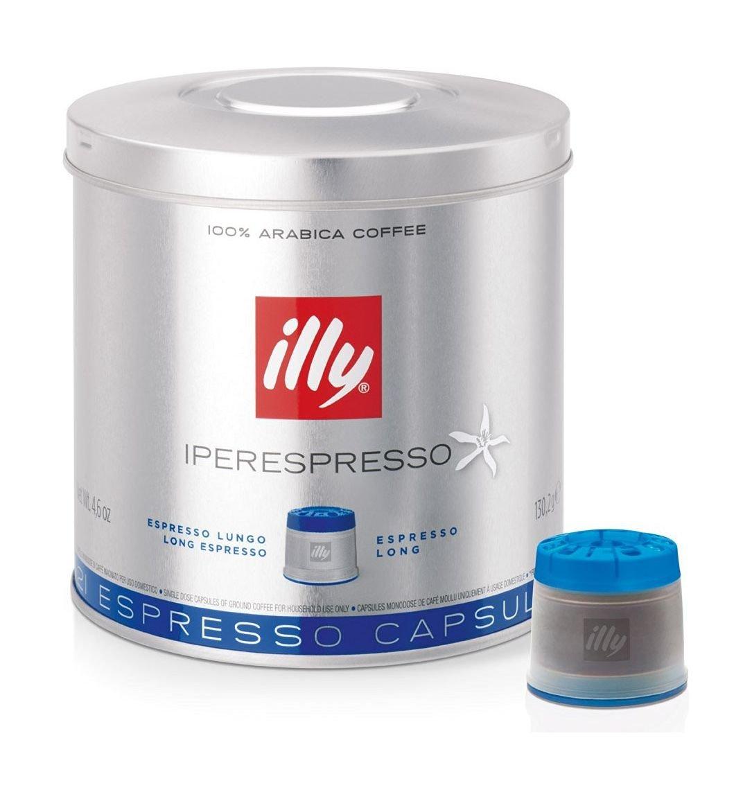 

Illy espresso long roast coffee pods 21 servings – blue