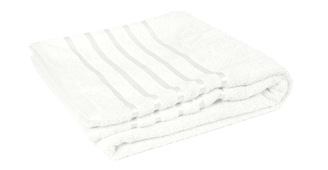 

Lifestyle plain bath sheet white 90x150 cm