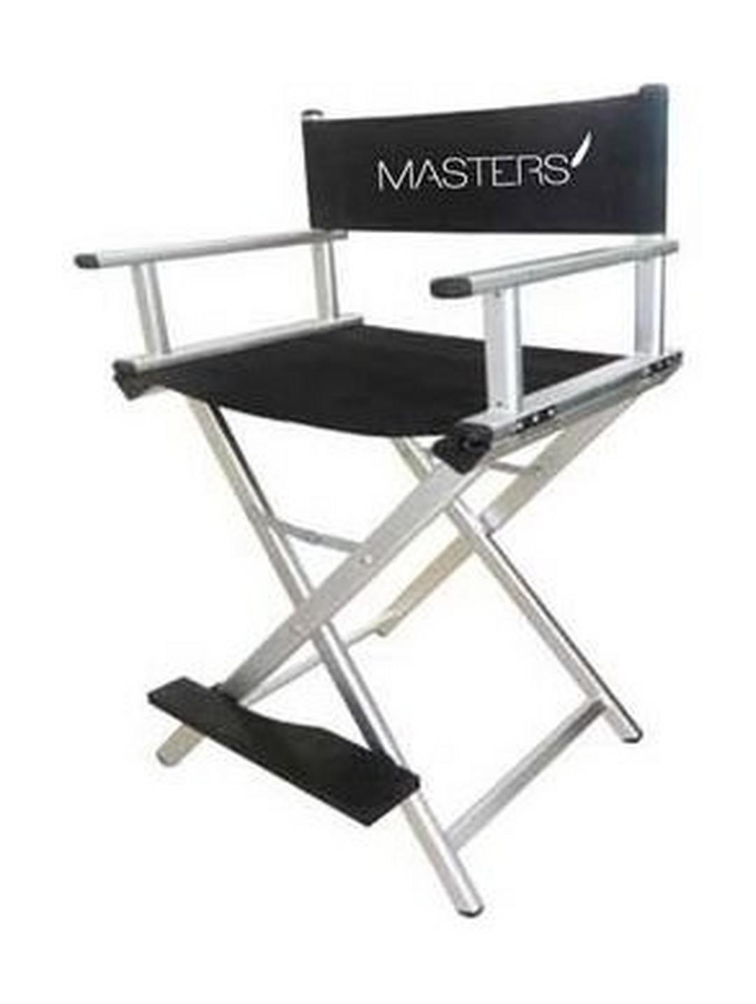 Masters Profession Make-Up Chair Black Fabric Silver Frame