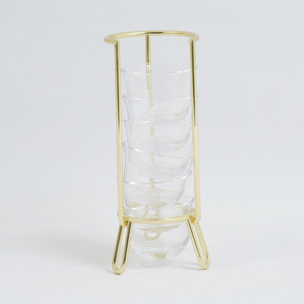 

Atilla glass gahwa holder gold 5x17. 5 cm