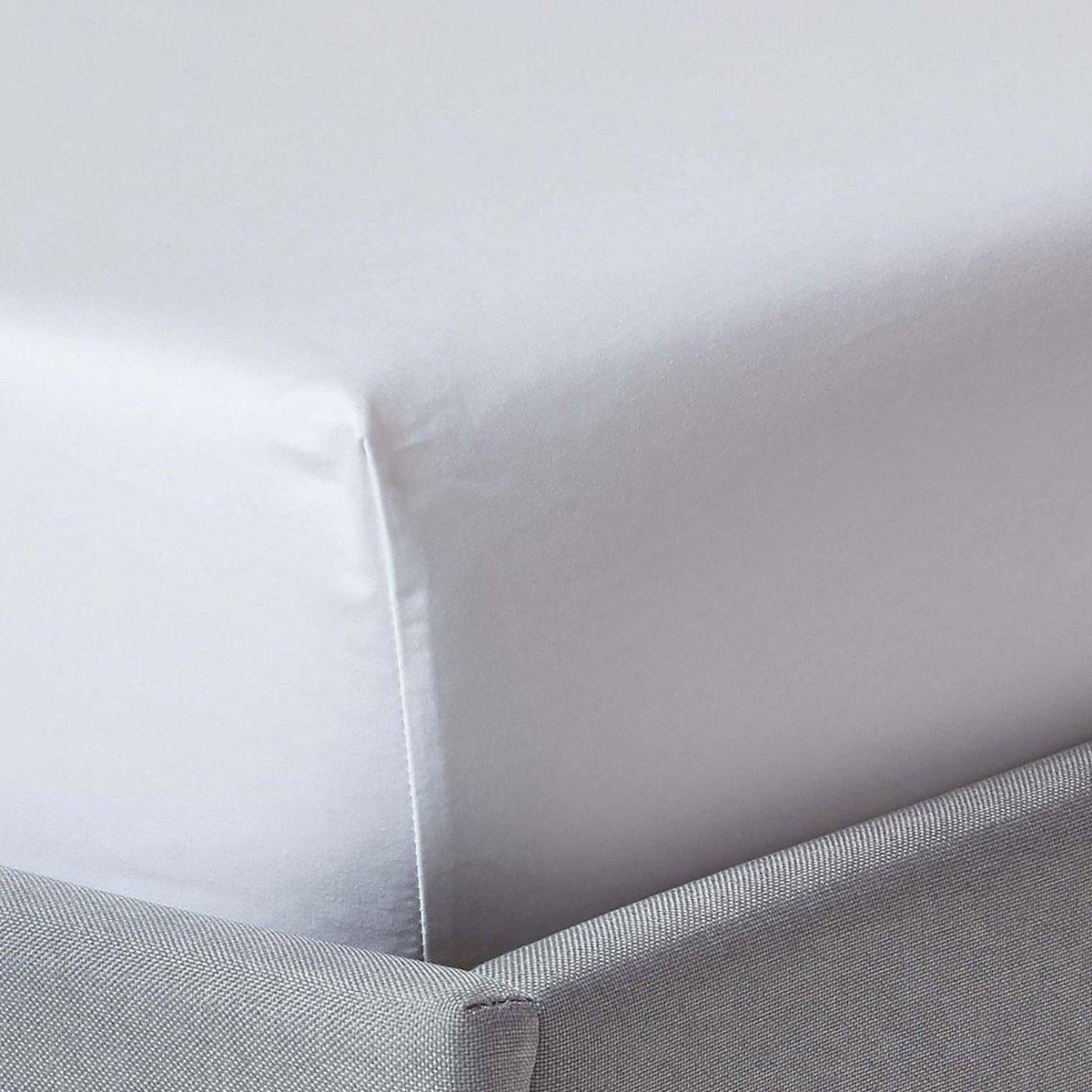 

250 thread count cotton fitted sheet white 180 x 200 cm