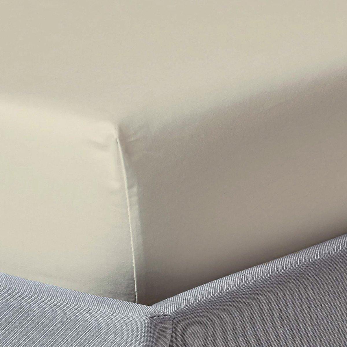

250 thread count cotton fitted sheet beige 120 x 200 cm