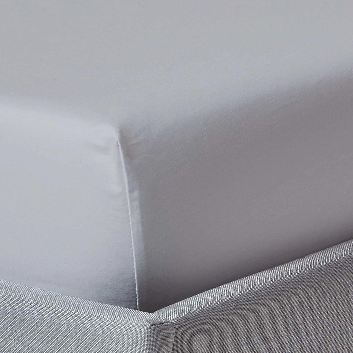 

250 thread count cotton fitted sheet light grey 180 x 200 cm