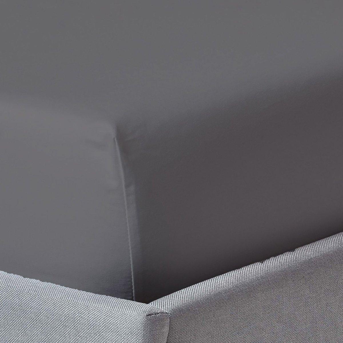 

250 thread count cotton fitted sheet silver 120 x 200 cm