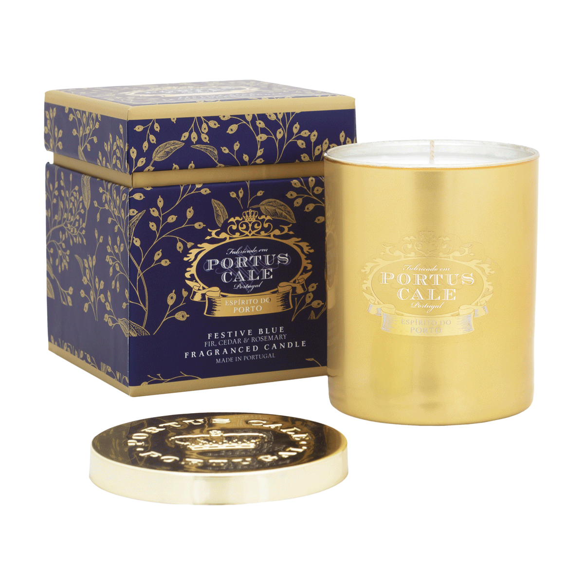 

Portus cale festive blue golden candle 210 gm